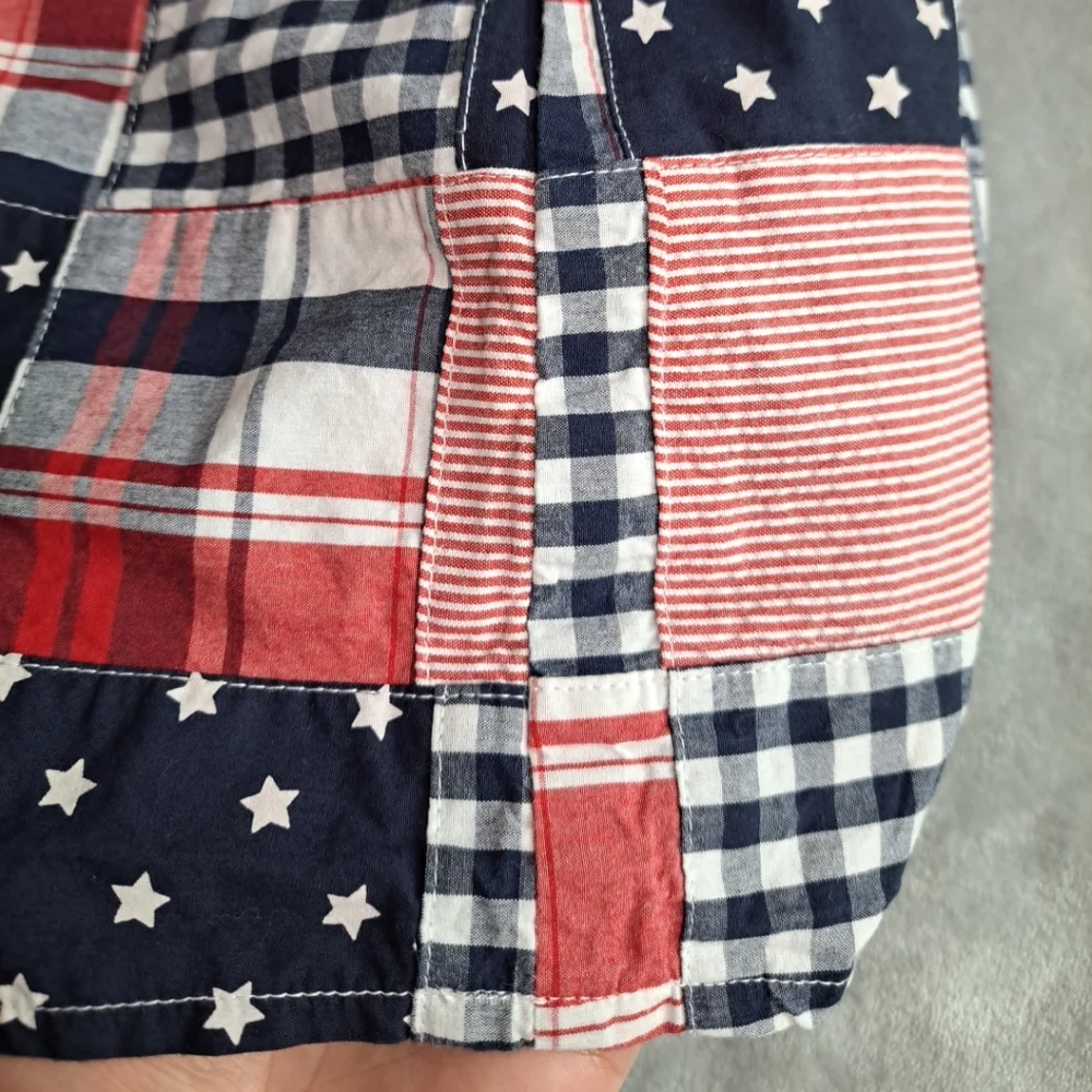 Gymboree Dress Girls 18-24 Months Plaid Stars Stripes Patchwork Lined